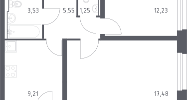 2-к. квартира, 50&nbsp;м²