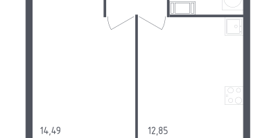 1-к. квартира, 35&nbsp;м²