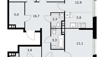 5-к. квартира, 114&nbsp;м²