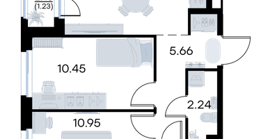 2-к. квартира, 47&nbsp;м²