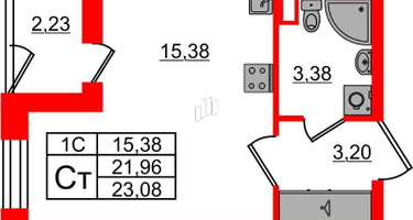 Студия, 21&nbsp;м²