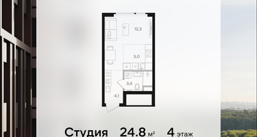 Студия, 24&nbsp;м²