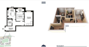 2-к. квартира, 63,9&nbsp;м²