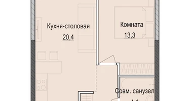 1-к. квартира, 42&nbsp;м²