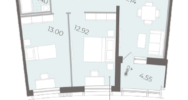 2-к. квартира, 56 м²