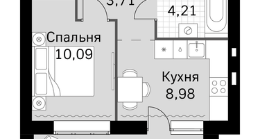 1-к. квартира, 29 м²