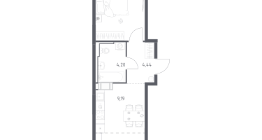 Студия, 43&nbsp;м²