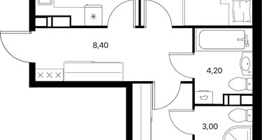 2-к. квартира, 62&nbsp;м²