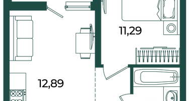 1-к. квартира, 36 м²