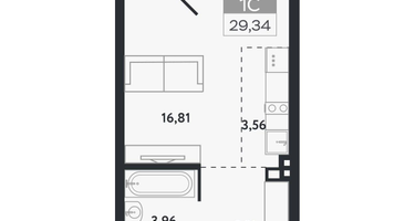 Студия, 29&nbsp;м²