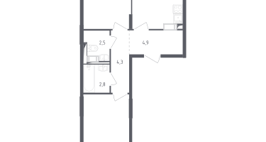 2-к. квартира, 55&nbsp;м²
