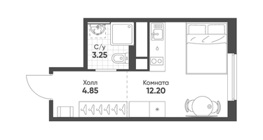 Студия, 20 м²