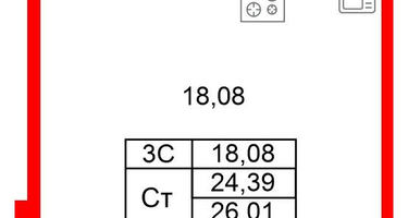 Студия, 24&nbsp;м²