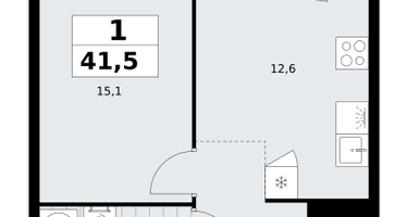 1-к. квартира, 41 м²