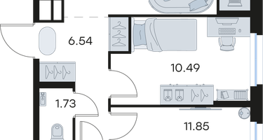 2-к. квартира, 51 м²