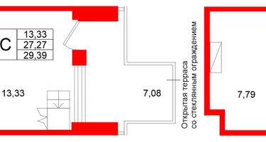 Студия, 27 м²