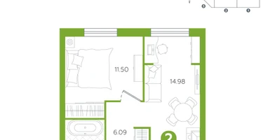 2-к. квартира, 37&nbsp;м²