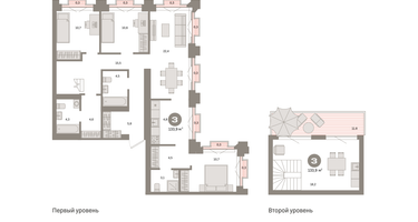 3-к. квартира, 133 м²