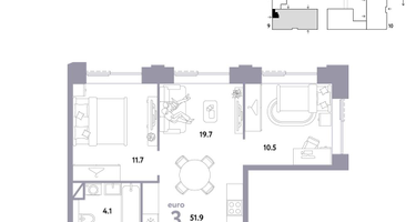 3-к. квартира, 51&nbsp;м²