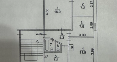4-к. квартира, 58,8&nbsp;м²