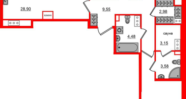 3-к. квартира, 91&nbsp;м²
