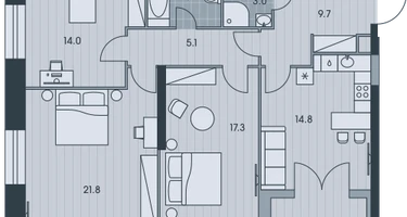 3-к. квартира, 92&nbsp;м²
