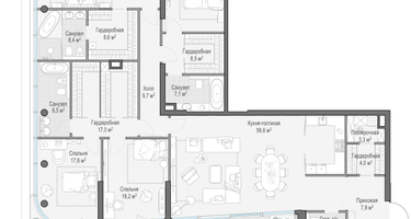 4-к. квартира, 253 м²