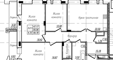 3-к. квартира, 100&nbsp;м²
