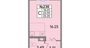 Студия, 25&nbsp;м²