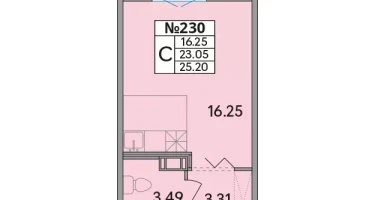 Студия, 25&nbsp;м²