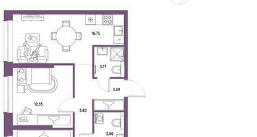 3-к. квартира, 77&nbsp;м²