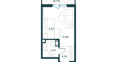 Студия, 25&nbsp;м²