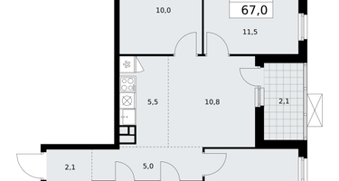 4-к. квартира, 66&nbsp;м²