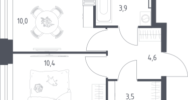 1-к. квартира, 31&nbsp;м²