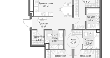 4-к. квартира, 152 м²