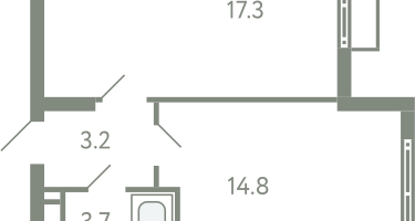 1-к. квартира, 38&nbsp;м²