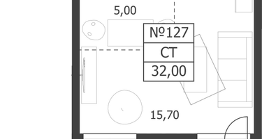 Студия, 32&nbsp;м²