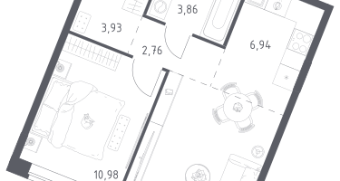 Студия, 41&nbsp;м²