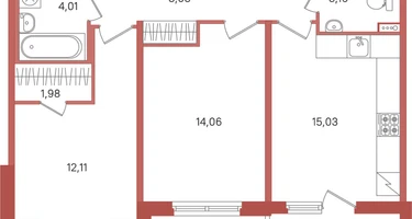 2-к. квартира, 60&nbsp;м²