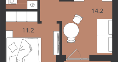 1-к. квартира, 37&nbsp;м²