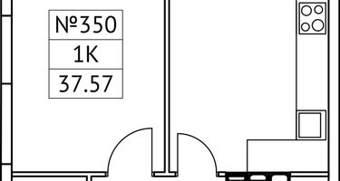 1-к. квартира, 37&nbsp;м²