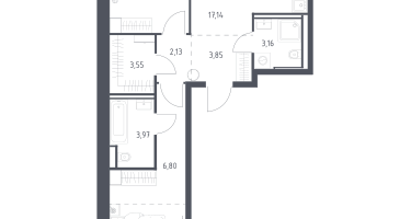 2-к. квартира, 63&nbsp;м²