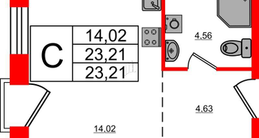 Студия, 23&nbsp;м²