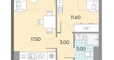 Студия, 36&nbsp;м²