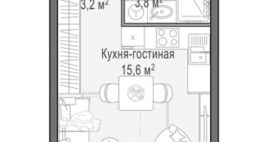 Студия, 22&nbsp;м²