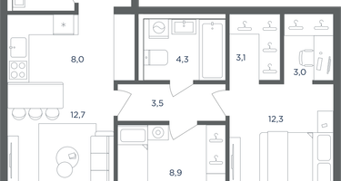 3-к. квартира, 62&nbsp;м²