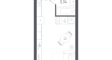Студия, 22&nbsp;м²