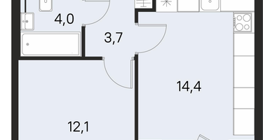 1-к. квартира, 36&nbsp;м²