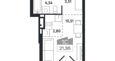 Студия, 21&nbsp;м²