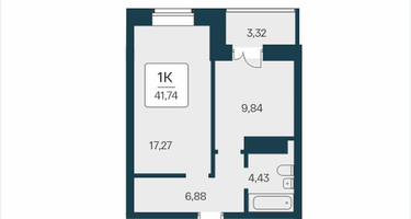 1-к. квартира, 41&nbsp;м²